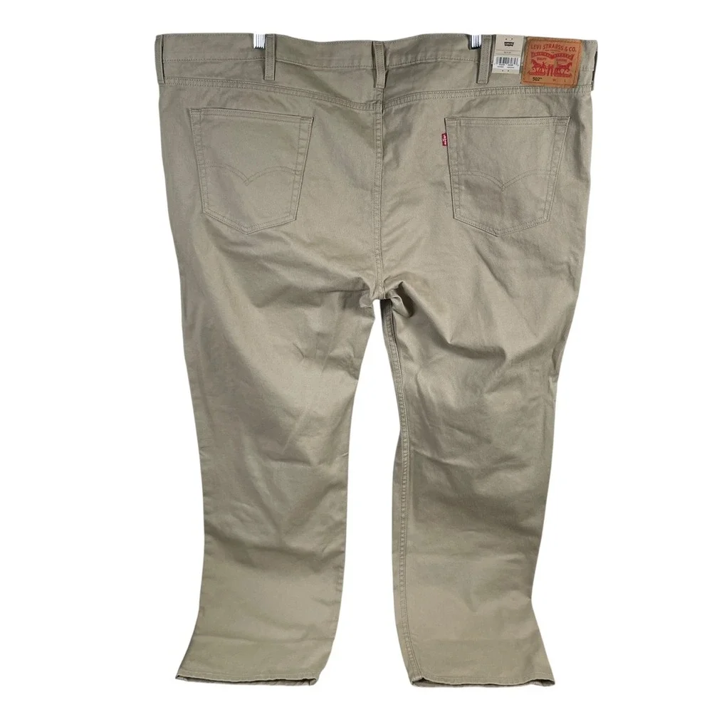 New Levis 502 Taper Jeans‎ Mens (Actual 52x33) Beige Stretch Cotton Blend $79.50